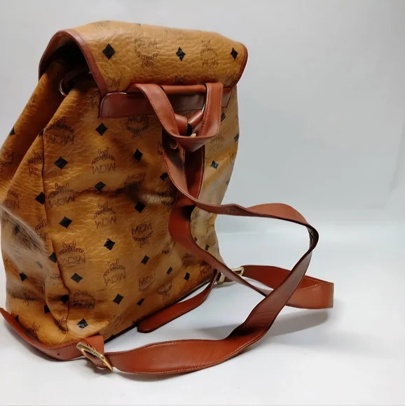 MCM BackPack Bag  Vicetos Monogram Brown PVC 1431R - Picture 4 of 9